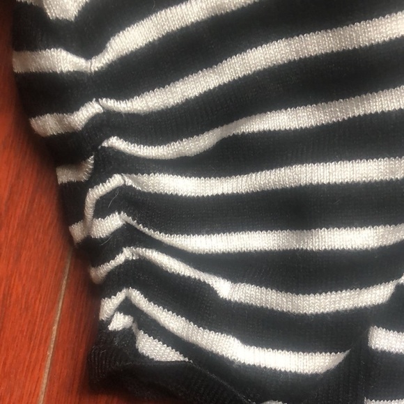 Striped Boatneck Pullover Sweater 89th  & Madison Black & White Size L - Picture 2 of 6